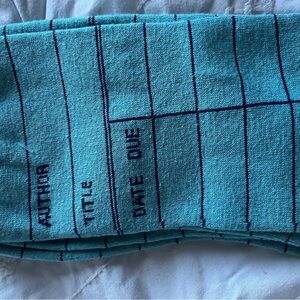 Out of Print Teal Library Card socks